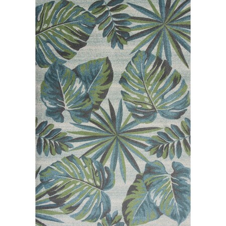 Palacedesigns Polypropylene Teal & Green Area Rug - 3 ft. 3 in. x 4 ft. 11 in. PA3652108